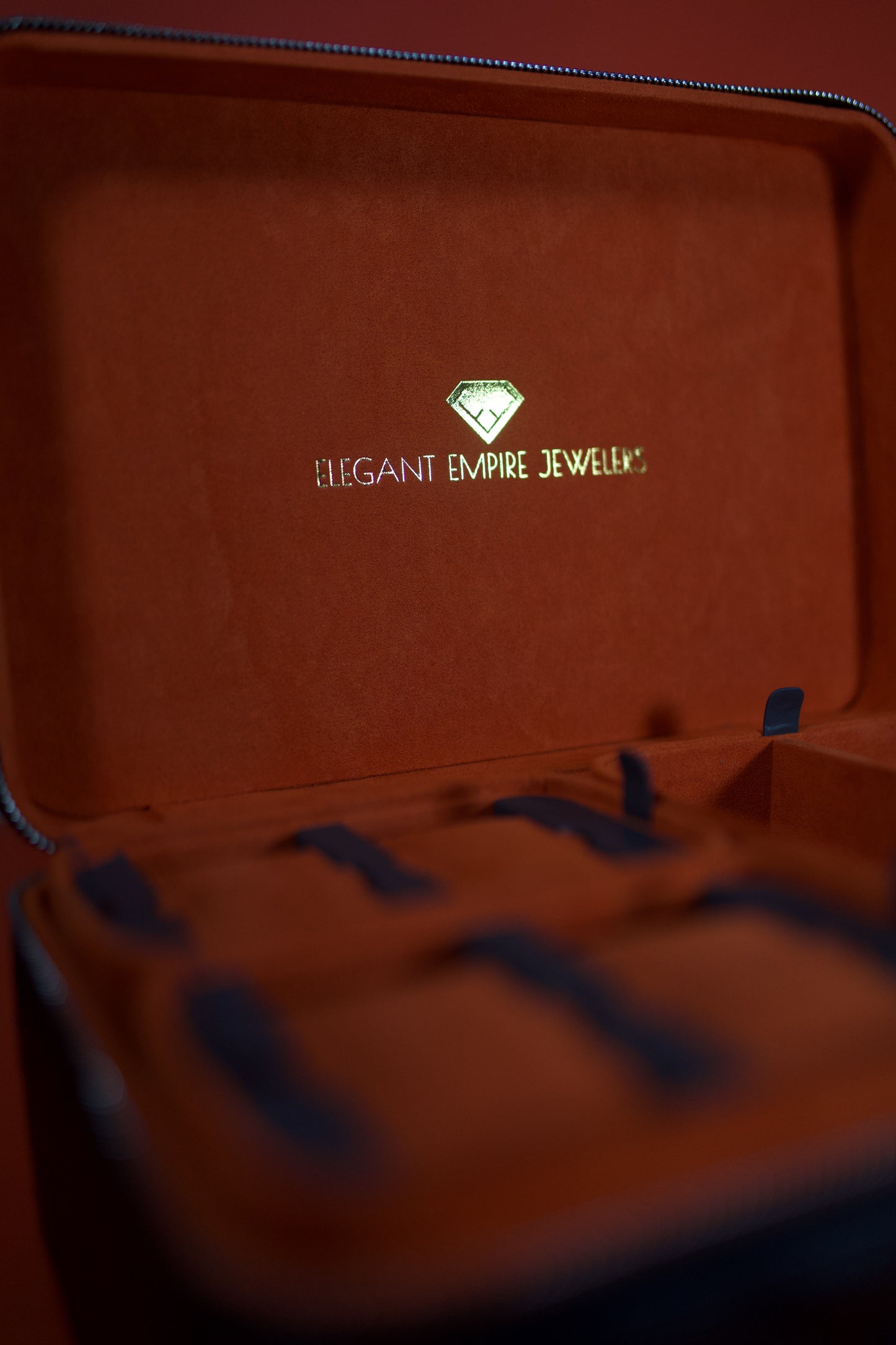 "Elegant Empire Jewelers" Leather Travel Jewelry Box