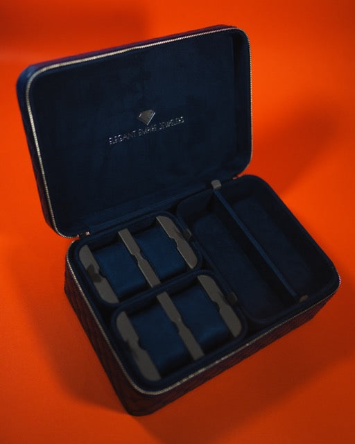 "Elegant Empire Jewelers" Leather Travel Jewelry Box